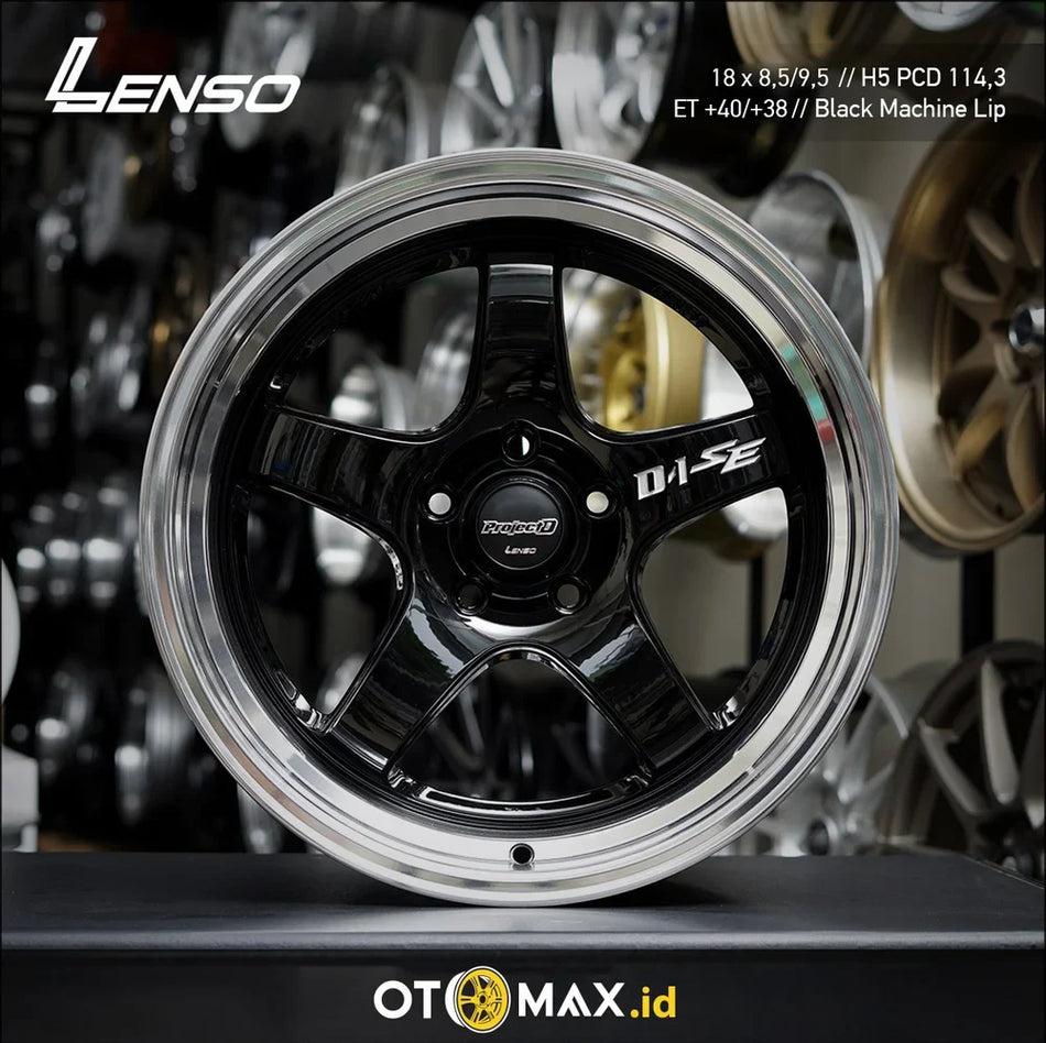 Velg Mobil Lenso Project D1 SE Ring 18 Mesin Hitam