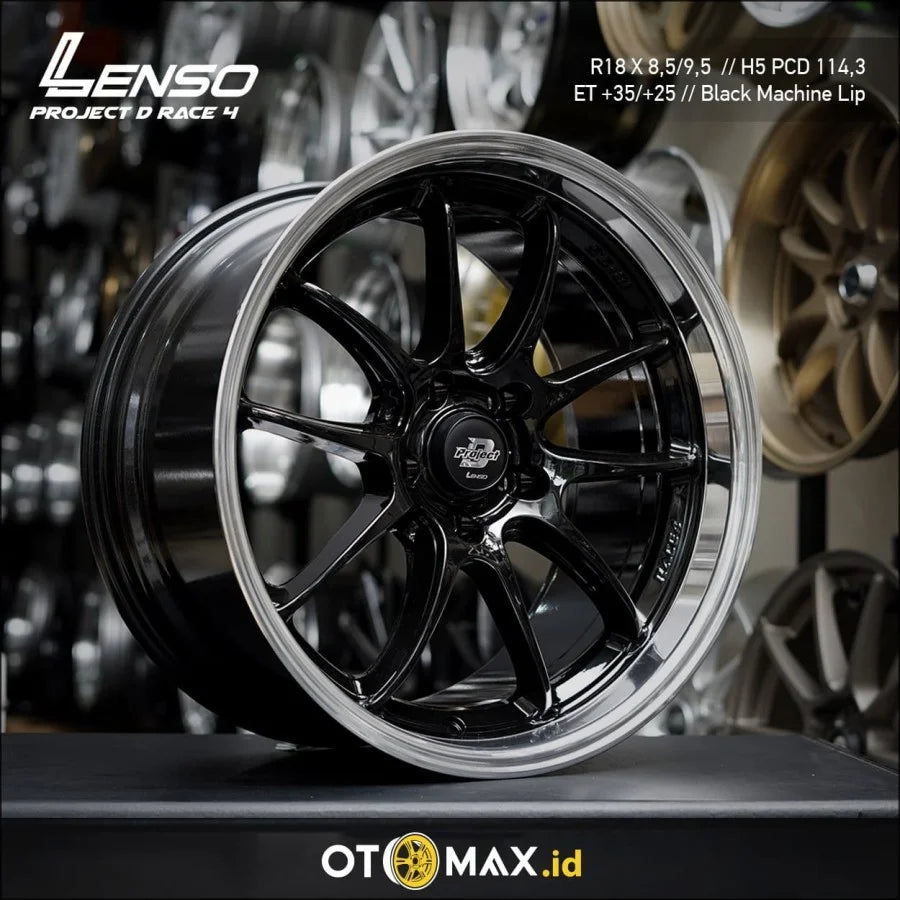 Velg Mobil Lenso Project Race 4 Ring 18 Black Machine