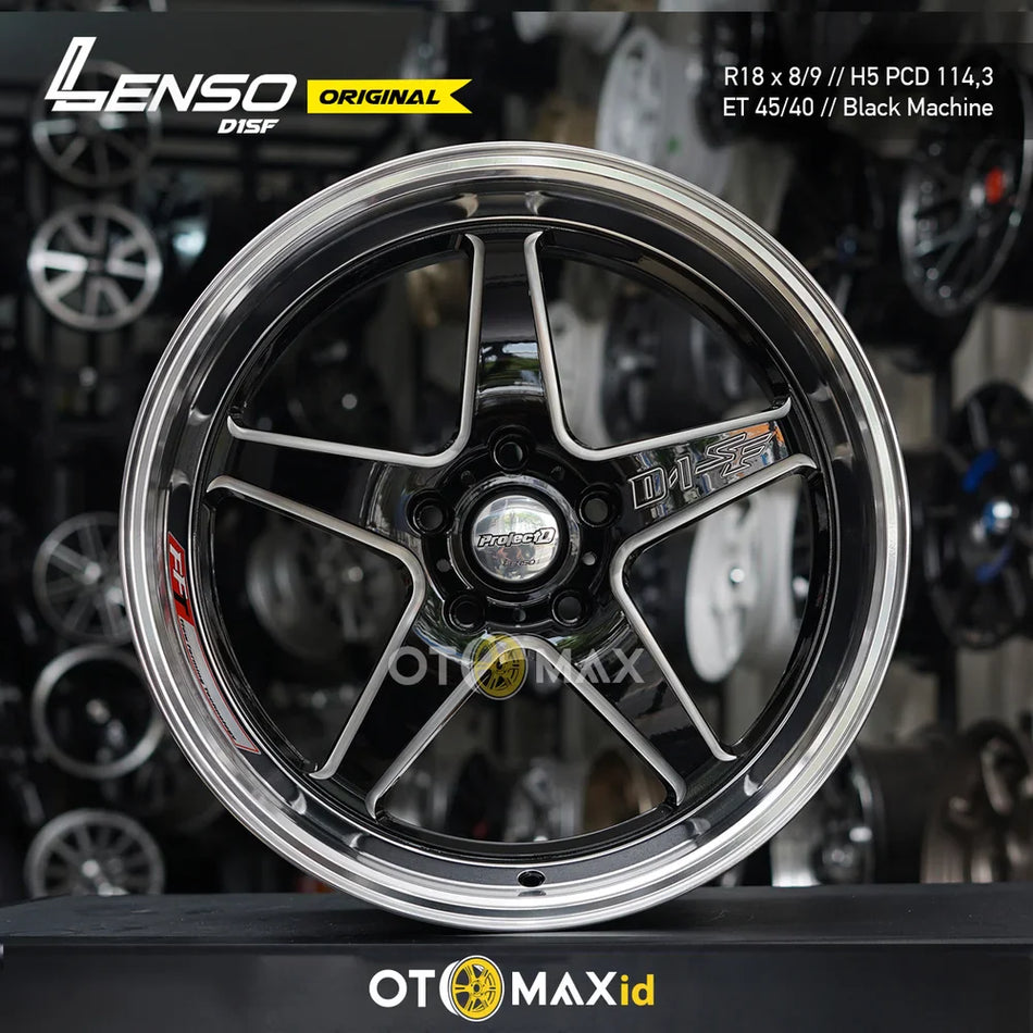 Velg Mobil Lenso Ring 18 Mesin Hitam