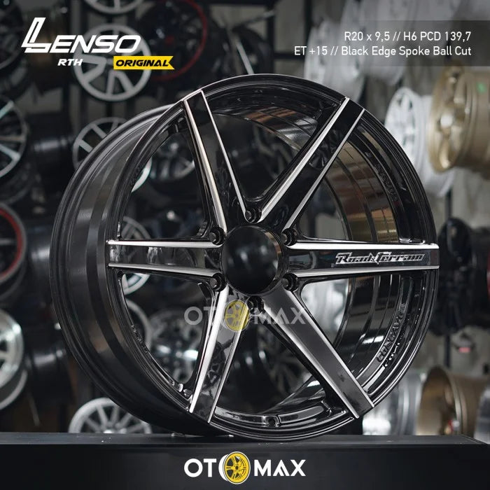 Velg Mobil Lenso RTH Original Ring 20 Black Edge Spoke Ball Cut