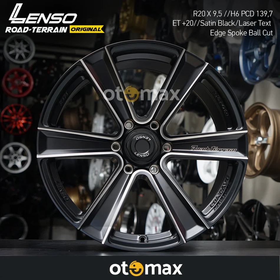 Velg Mobil Lenso RTK Ring 20 Satin Black/Laser Text Edge Spoke Ball Cut