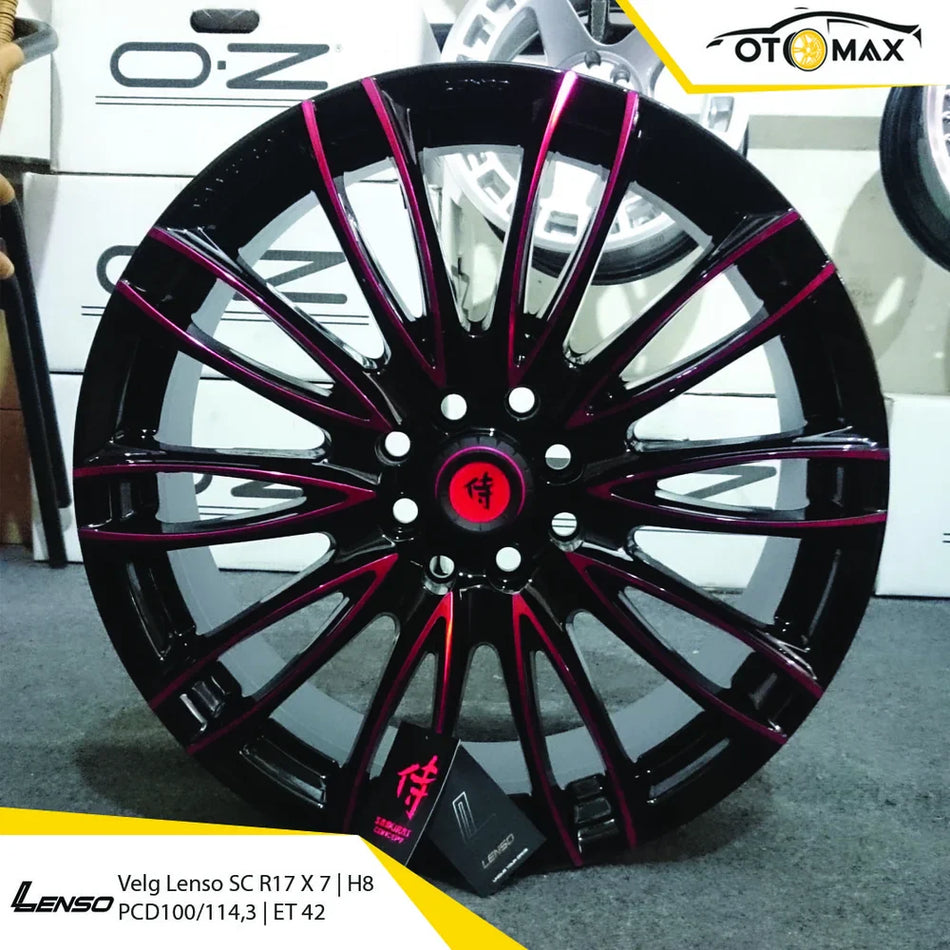 Velg Mobil Lenso SC Naruto Ring 17 H8 Undercut Red Black FW