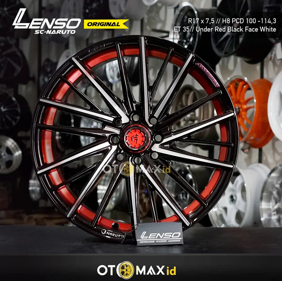 Velg Mobil Lenso SC NarutoRing 17 H8 Undercut Red Black FW