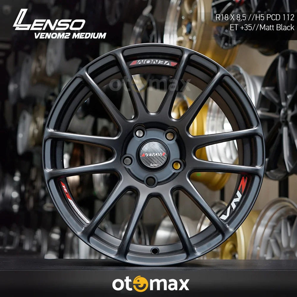 Velg Mobil Lenso Venom 2 High Ring 18 Matt Hitam