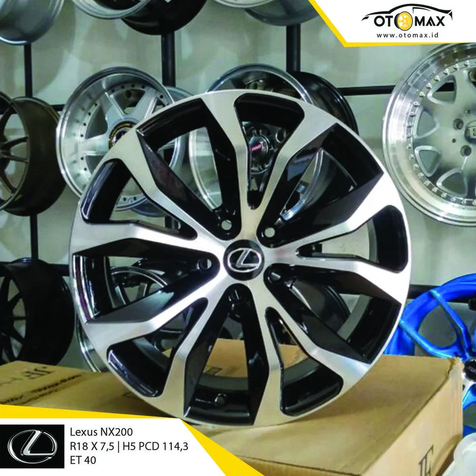 Velg Mobil Lexus NX200 Ring 18 Black Machine Face