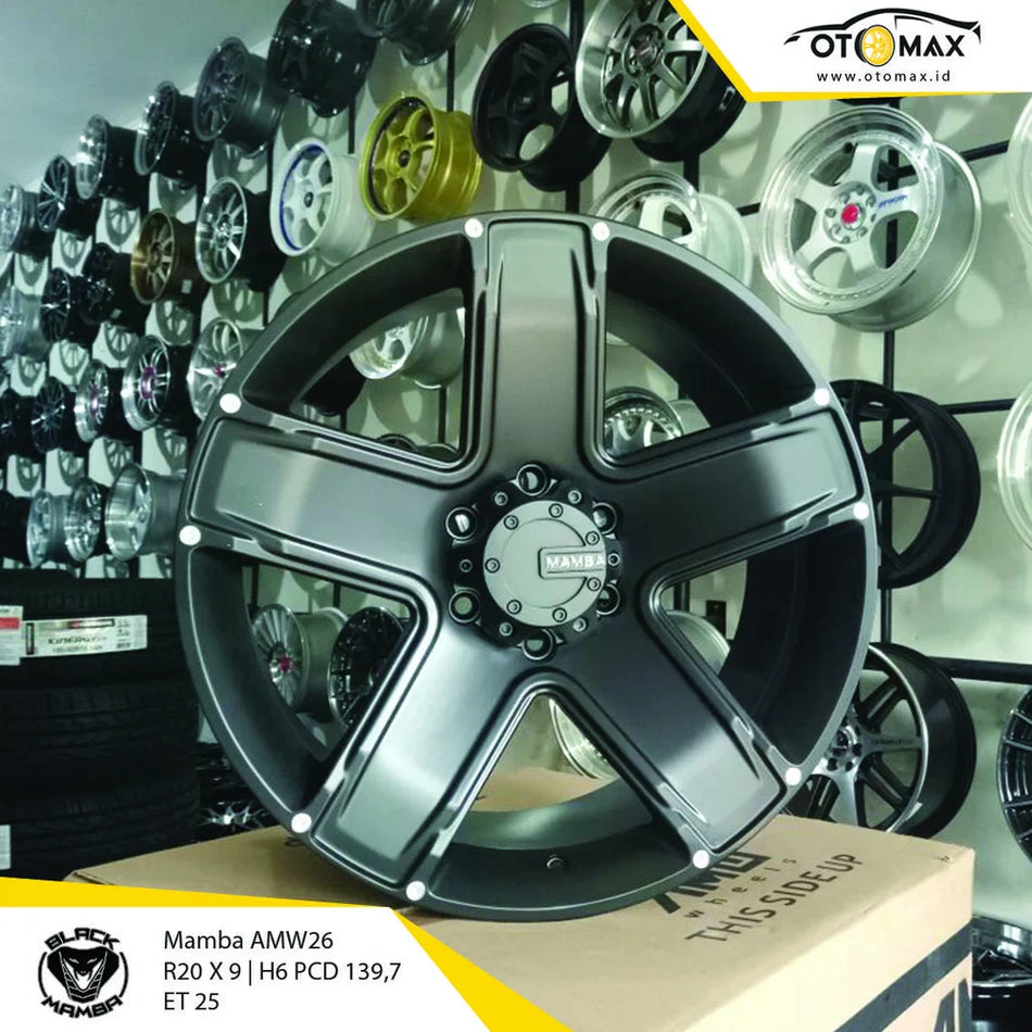 Velg Mobil Mamba Tipe AMW26 Ring 20 Semi Matt Hitam