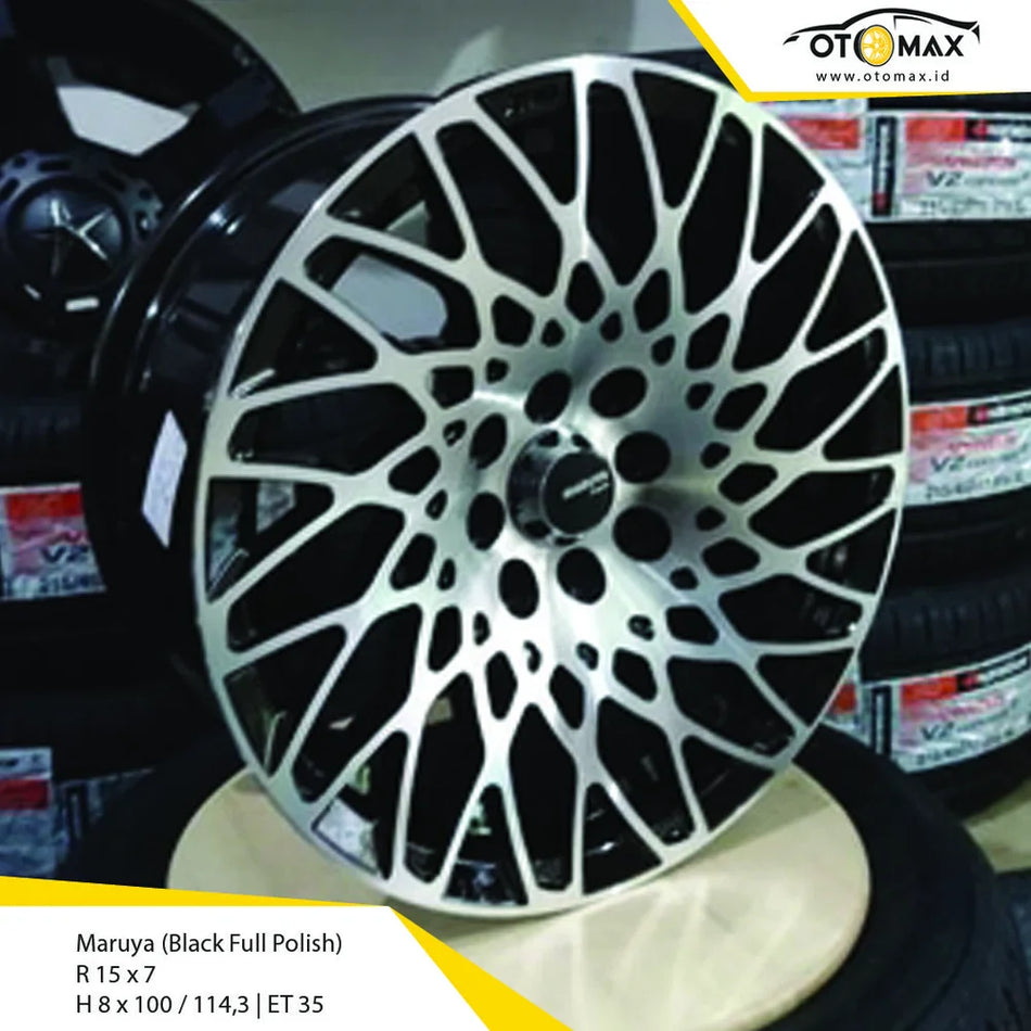 Velg Mobil Maruya Japan Black Full Polish Ring 15