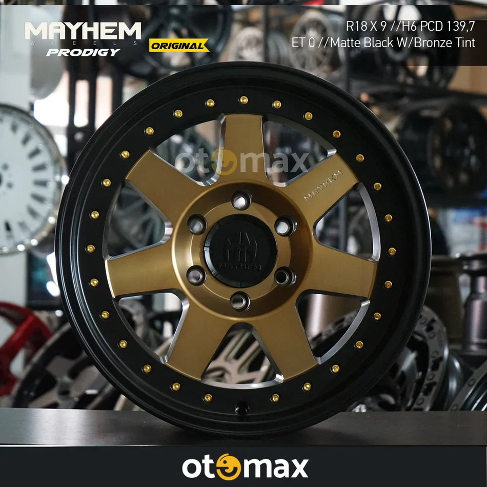 Velg Mobil Mayhem Prodigy 8300 Cincin Asli 18 Matt Hitam Dengan Warna Perunggu