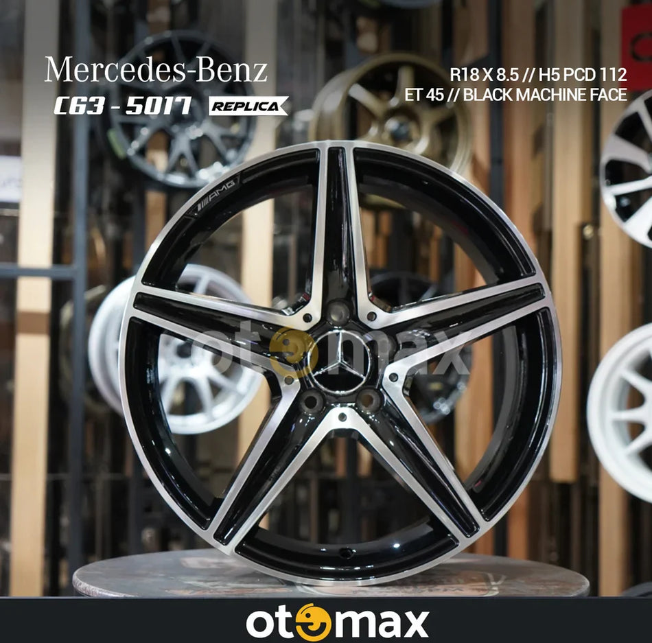 Velg Mobil Mercedes Benz C63-017 Ring 18 Black Machine Face