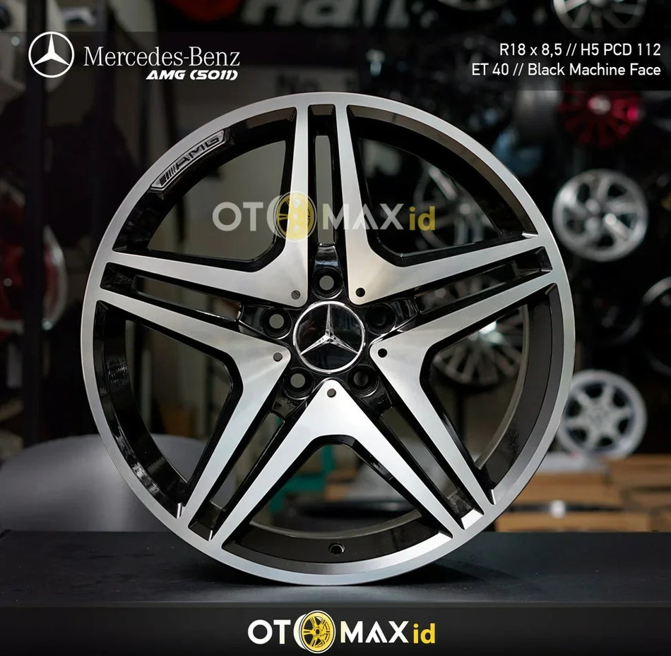 Velg Mobil Mercedez-Benz AMG 5011 Ring 18 Black Machine Face