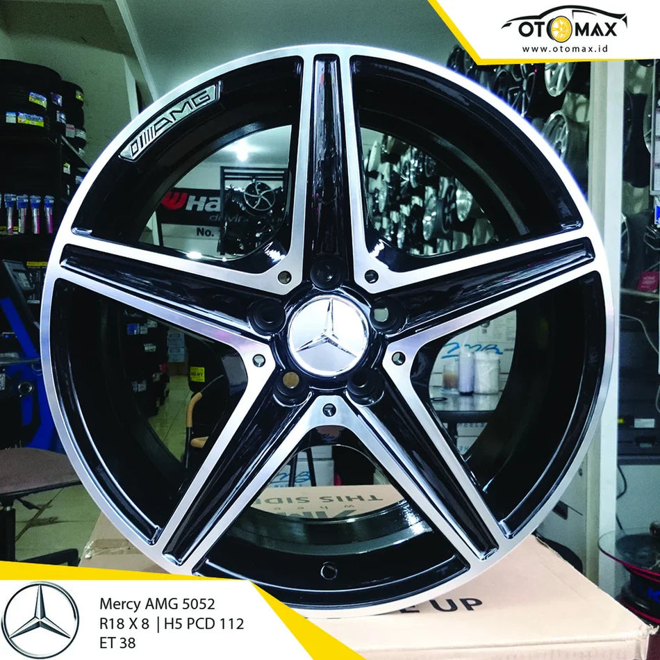 Velg Mobil Mercy AMG 5052 Ring 18 Mesin Hitam