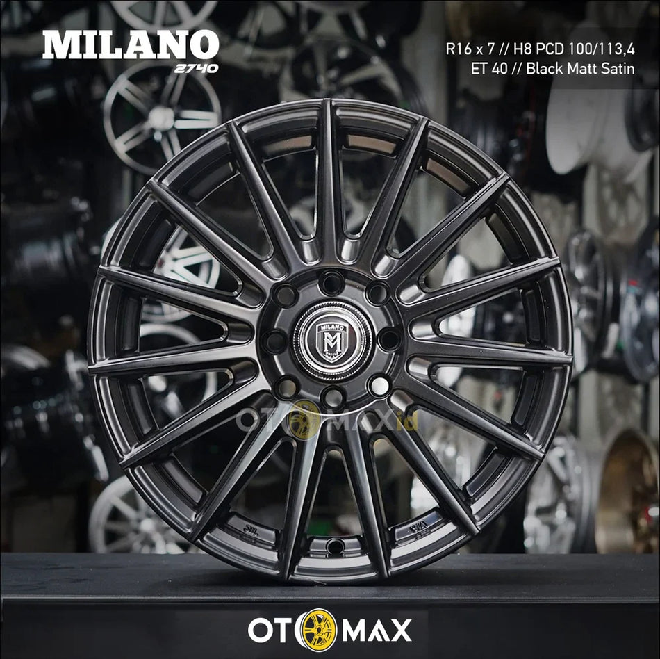 Velg Mobil Milano 2740 Ring 16 Hitam Matt Satin