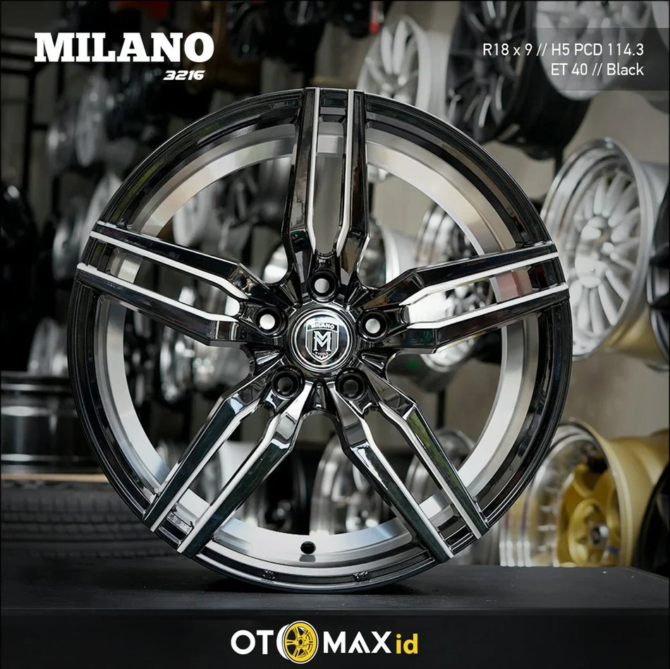 Velg Mobil Milano 3216 Ring 18 Black Polish