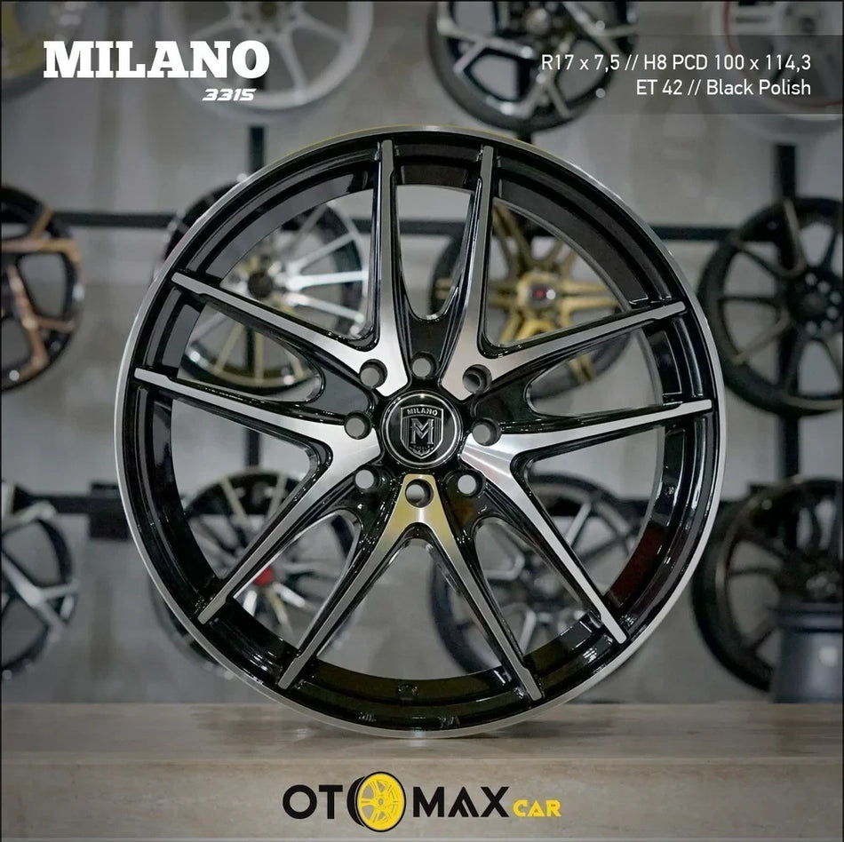 Velg Mobil Milano 3315 Ring 17 Hitam Polish