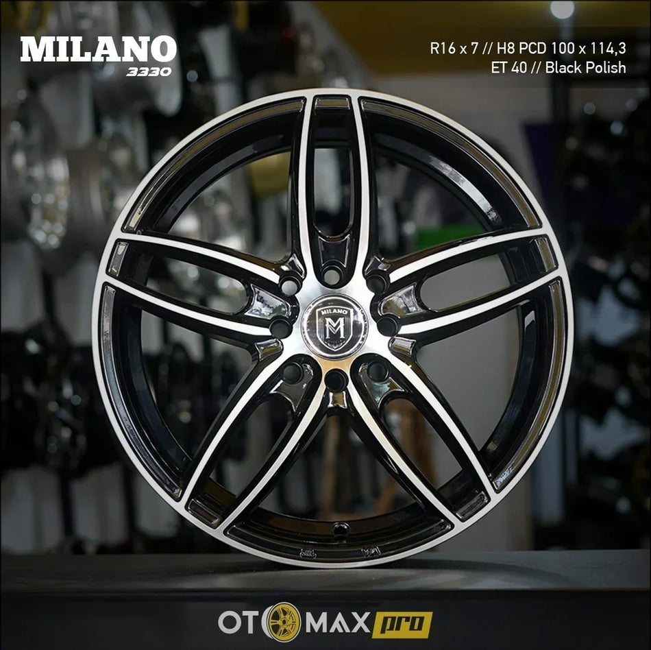 Velg Mobil Milano 3330 Ring 16 Black Polish