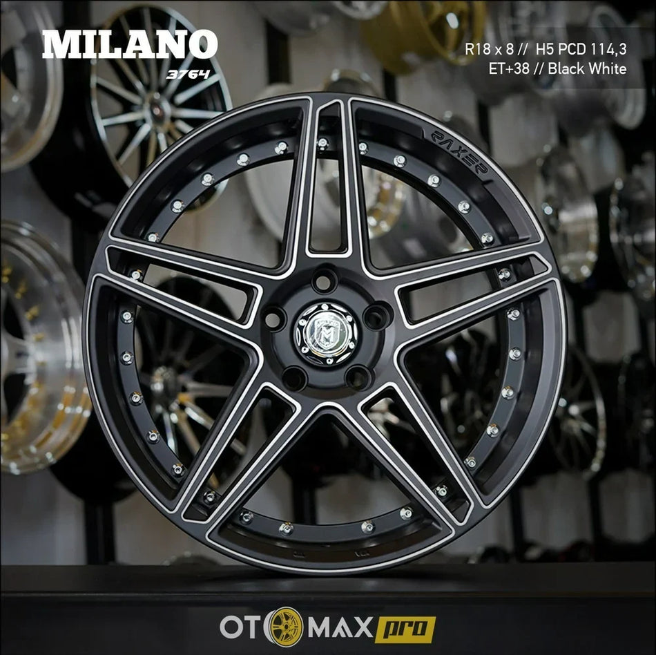 Velg Mobil Milano 3764 Ring 18 Black White