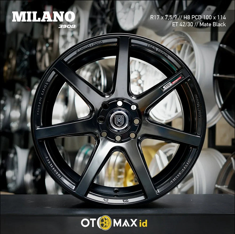 Velg Mobil Milano 3908 Ring 17 Matt Black