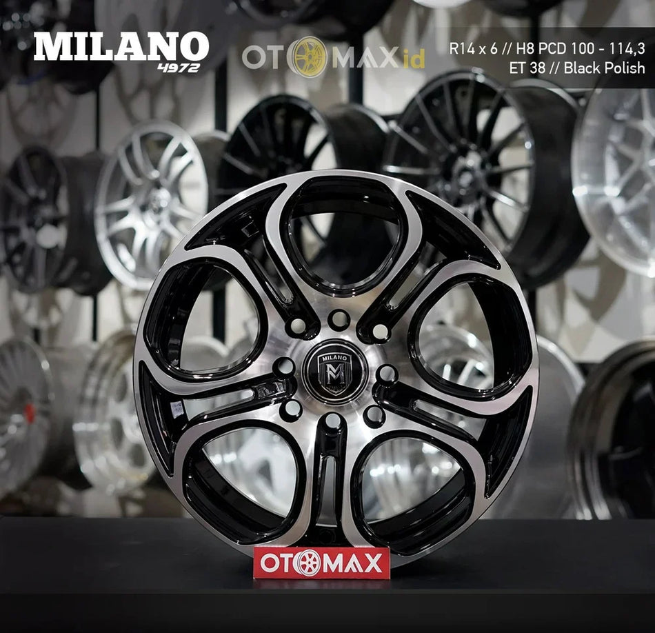 Velg Mobil Milano 4972 Ring 14 Hitam Polandia