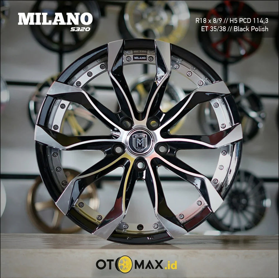 Velg Mobil Milano 5320 Ring 18 Black Polish