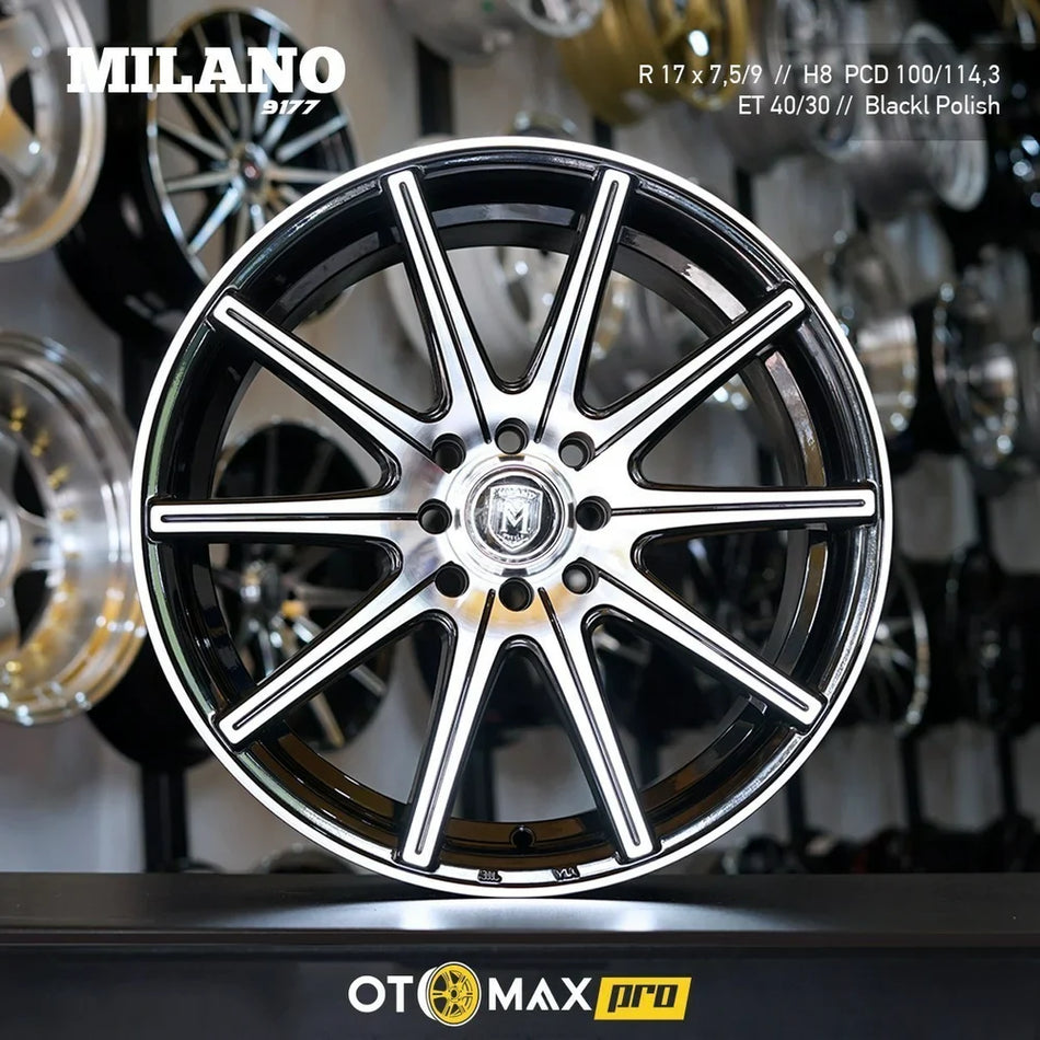 Velg Mobil Milano 9177 Ring 17 Hitam Polandia