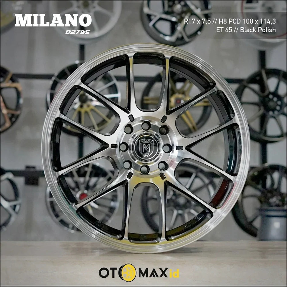 Velg Mobil Milano D2795 Ring 17 Hitam Poles