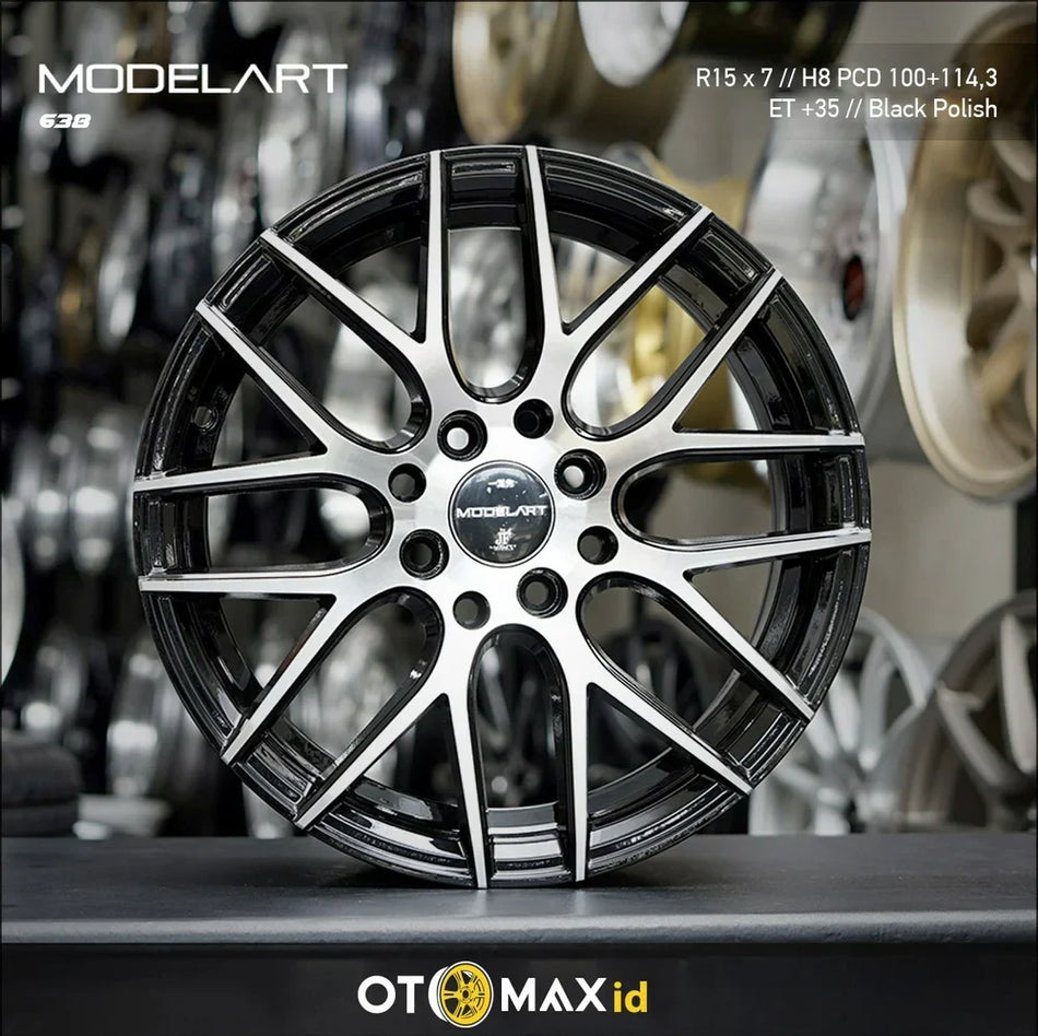 Velg Mobil Modelart 638 Ring 15 Wajah Mesin Hitam