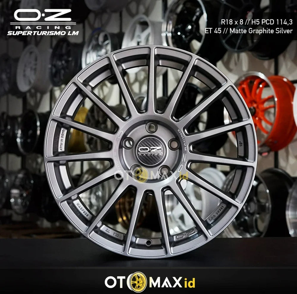 Velg Mobil Oz Cincin Superturismo LM Asli 18 Matt Grafit Perak LitteRing