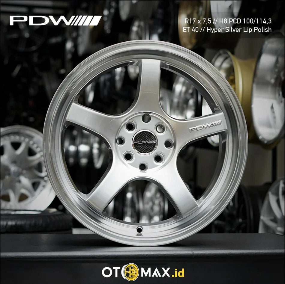 Velg Mobil PDW Ring 17 Hyper Silver Lip Polish