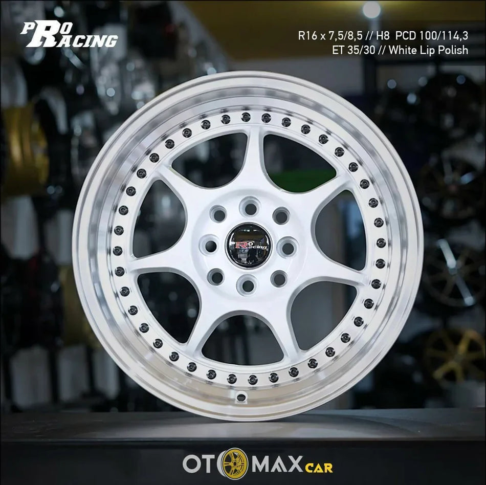 Velg Mobil Pro Racing Ring 16 Bibir Putih