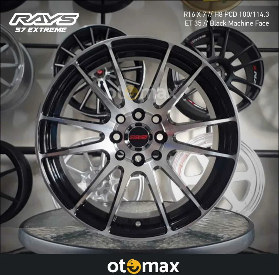 Velg Mobil Rays 57 Extreme YD Ring 16 Black Machine Face