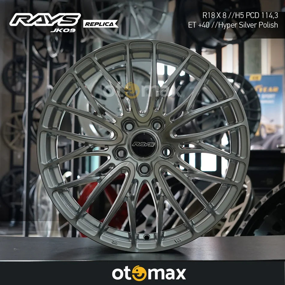 Velg Mobil Rays JK0922 Ring 18 Hyper Silver Polish