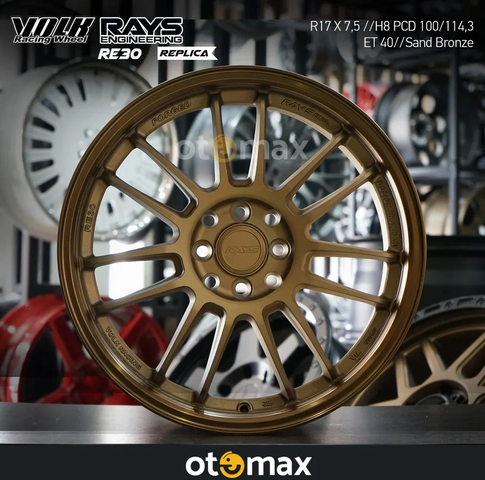 Velg Mobil Rays RE30 CT1072 Ring 17 H8 Pasir Perunggu