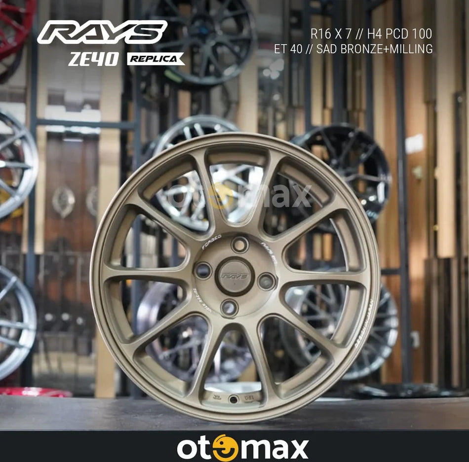 Velg Mobil Rays ZE40 Ring 16 H4 Pasir Perunggu/Penggilingan