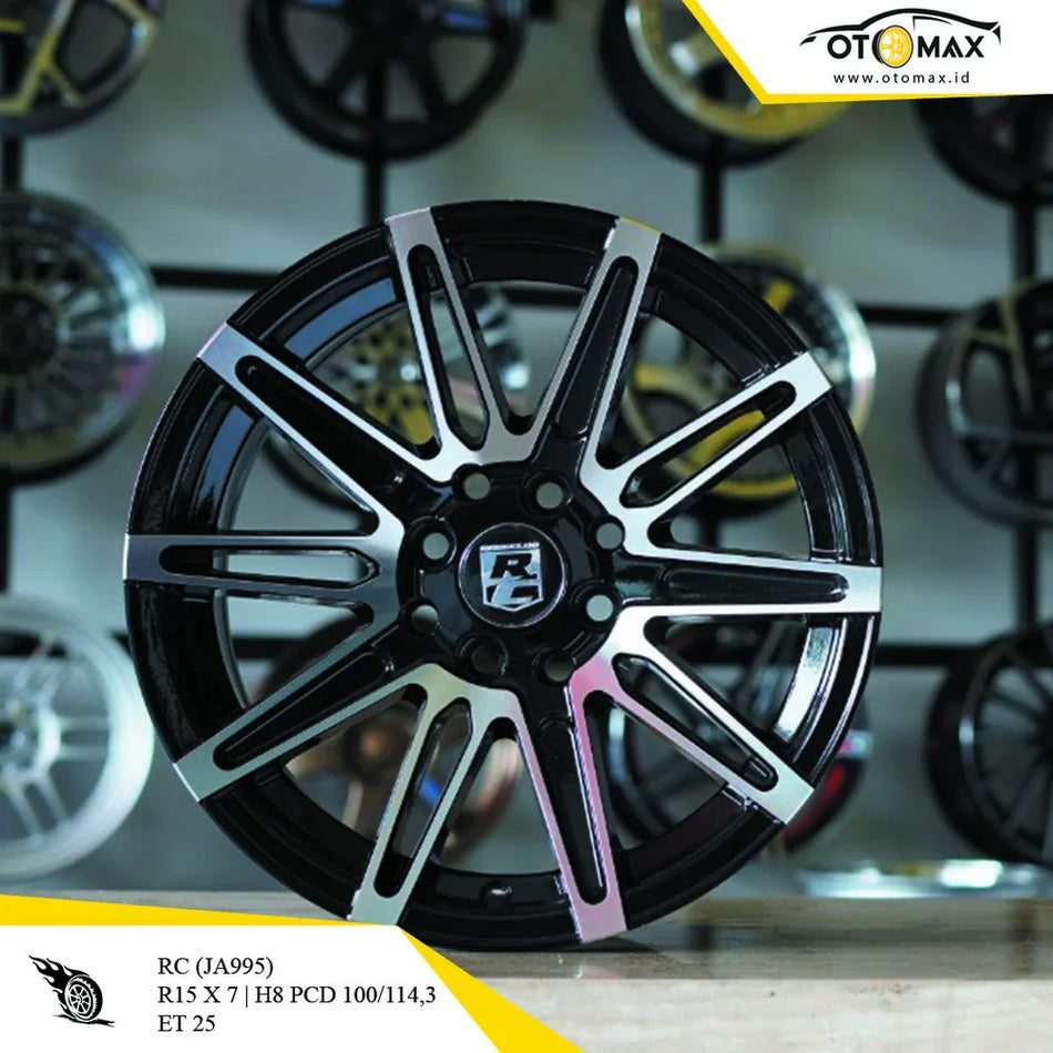 Velg Mobil RC JA995 Ring 15 Wajah Mesin Hitam