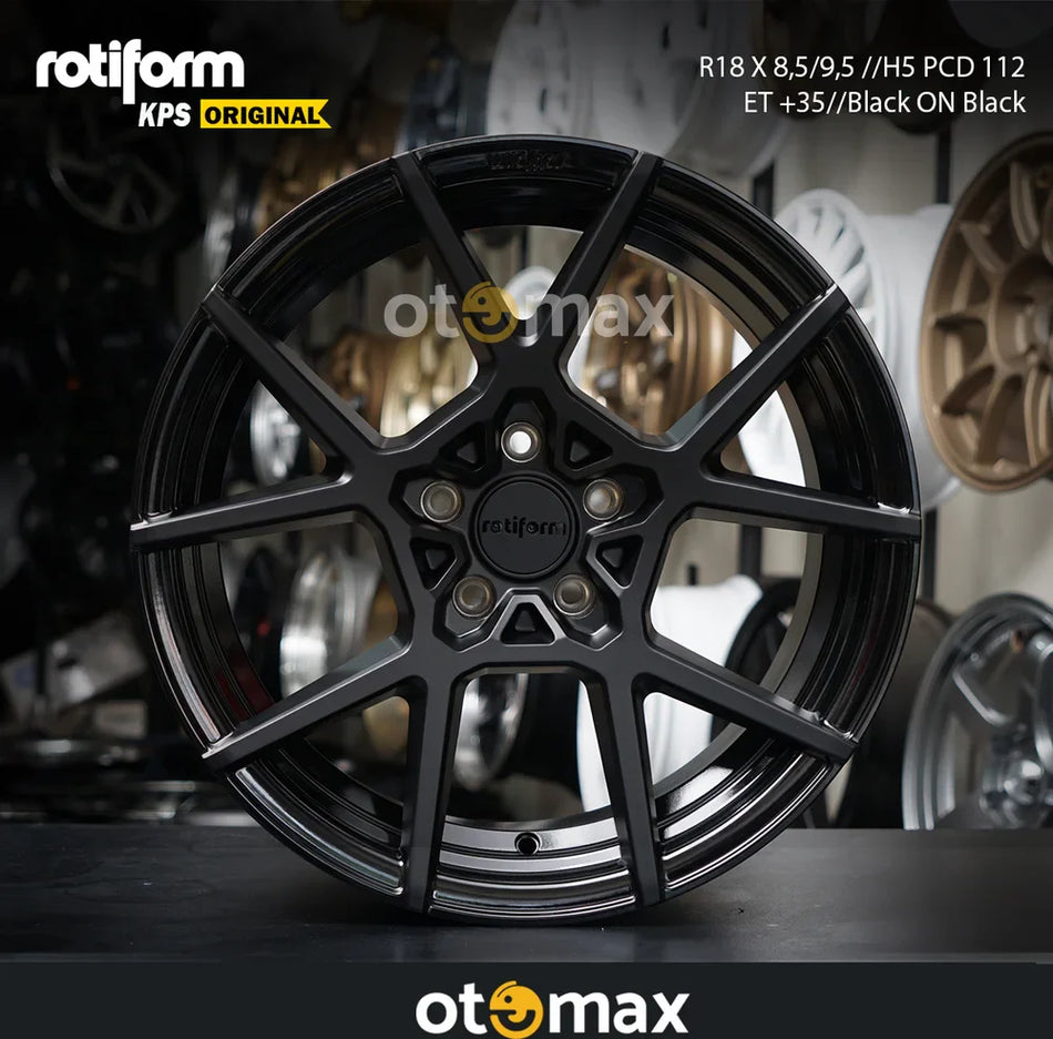 Velg Mobil Rotiform KPS Original Ring 18 Hitam Di Atas Hitam