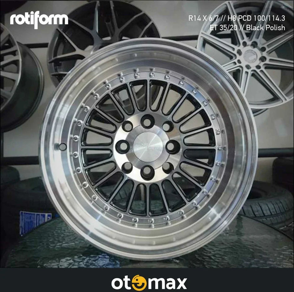 Velg Mobil Rotiform Ring 14 Black Polish