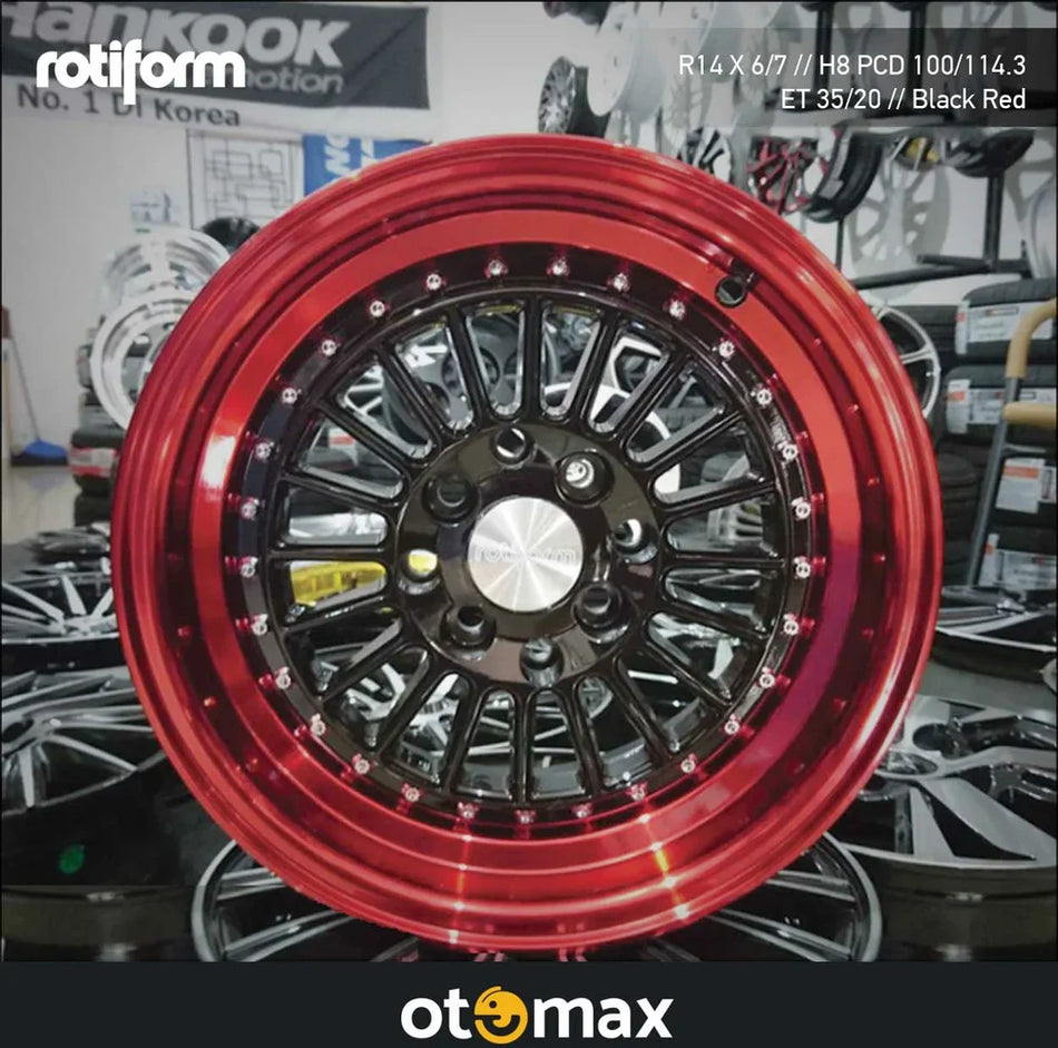 Velg Mobil Rotiform Ring 14 Merah Hitam