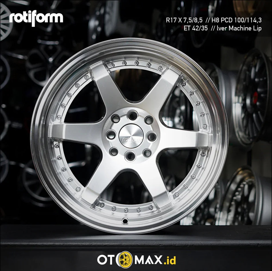 Velg Mobil Rotiform Ring 17 Mesin Bibir Perak