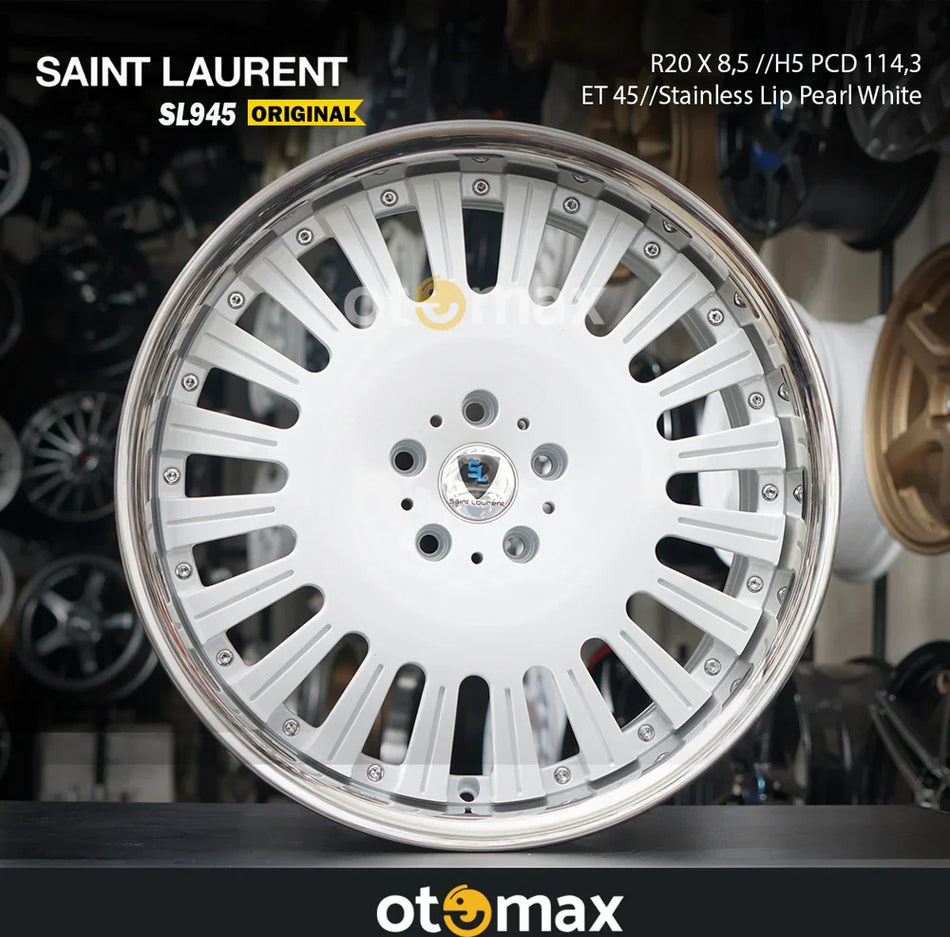 Velg Mobil Sant Laurent SL945 Original Ring 20 Stainless Lip Pearl White