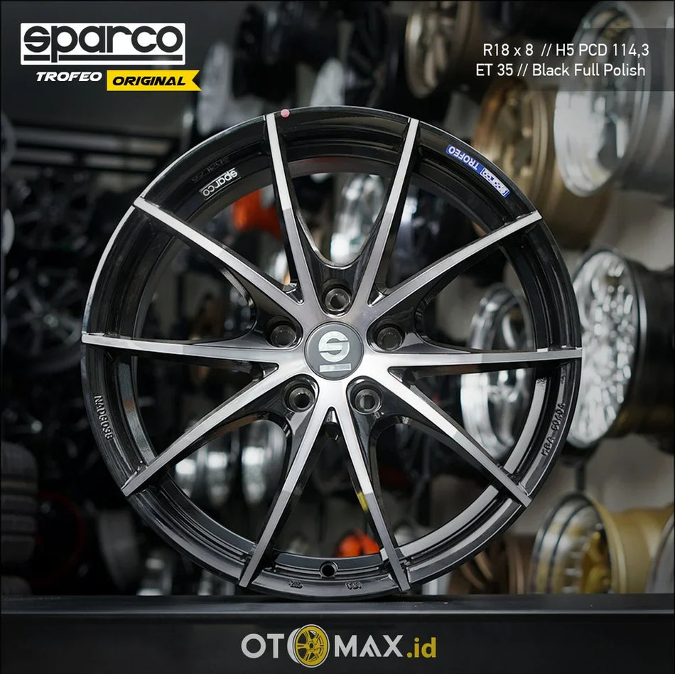 Velg Mobil Sparco Trofeo Original Ring 18 Hitam Full Poles