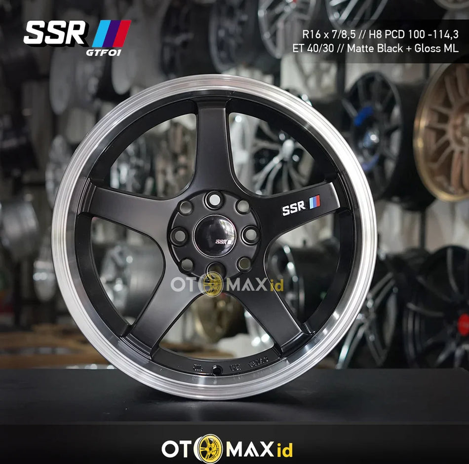 Velg Mobil SSR GTF01 Ring 16 Matte Hitam Gloss ML