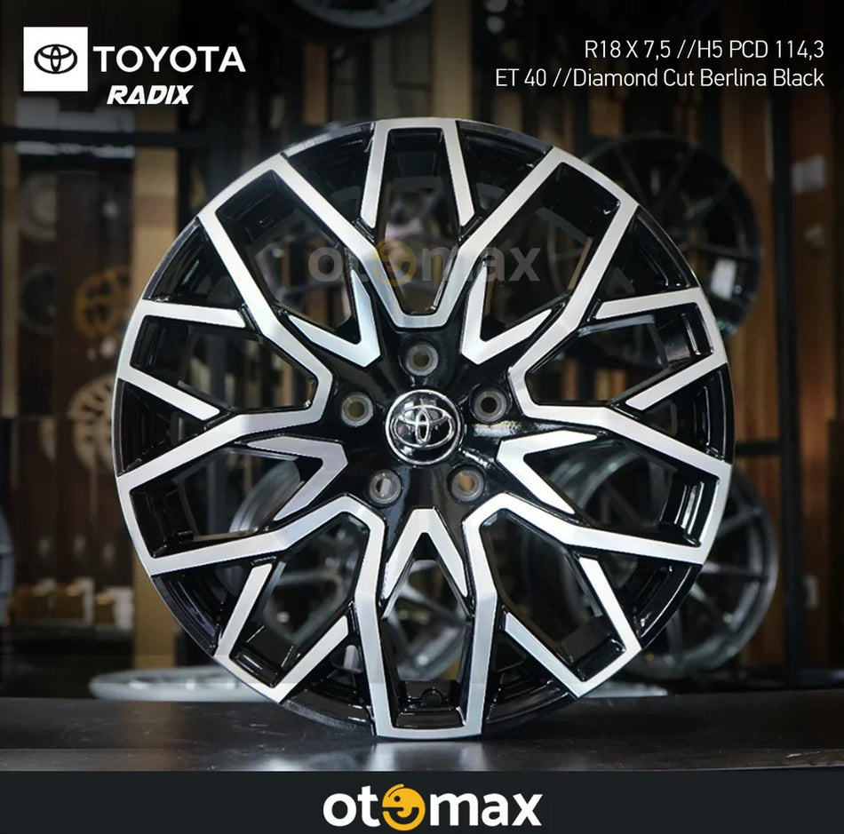 Velg Mobil Toyota Radix Ring 18 Diamond Cut Berlina Black