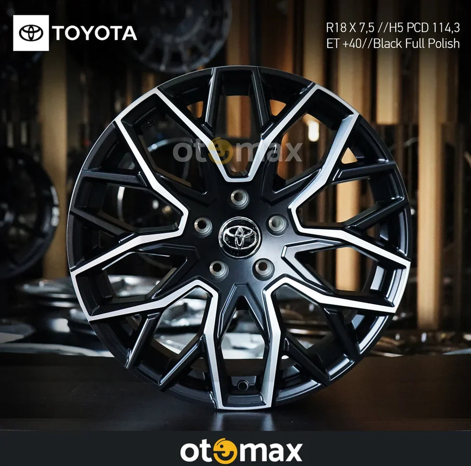 Velg Mobil Toyota Radix Ring 18 Diamond Cut Black Matt