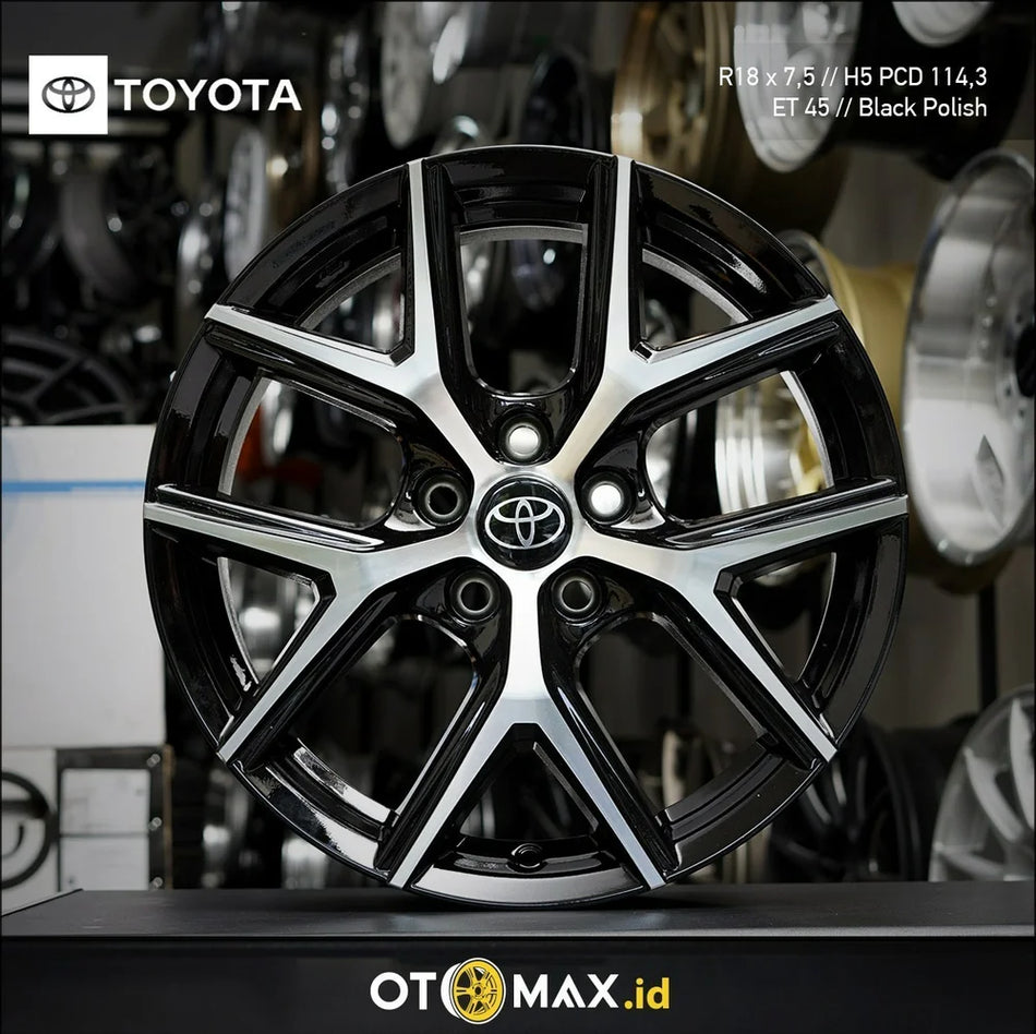 Velg Mobil Toyota RAV Ring 18 Black Polish