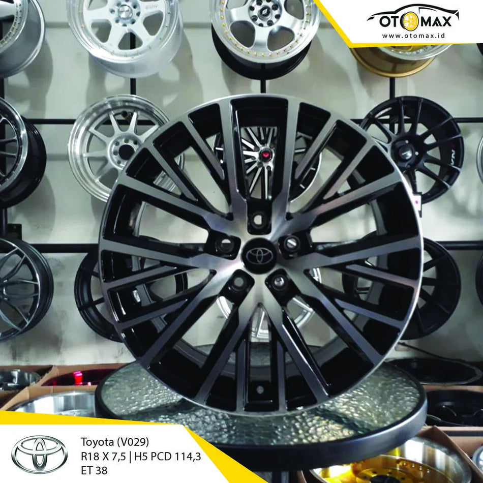 Velg Mobil Toyota V029 Ring 18 Hitam Full Polish