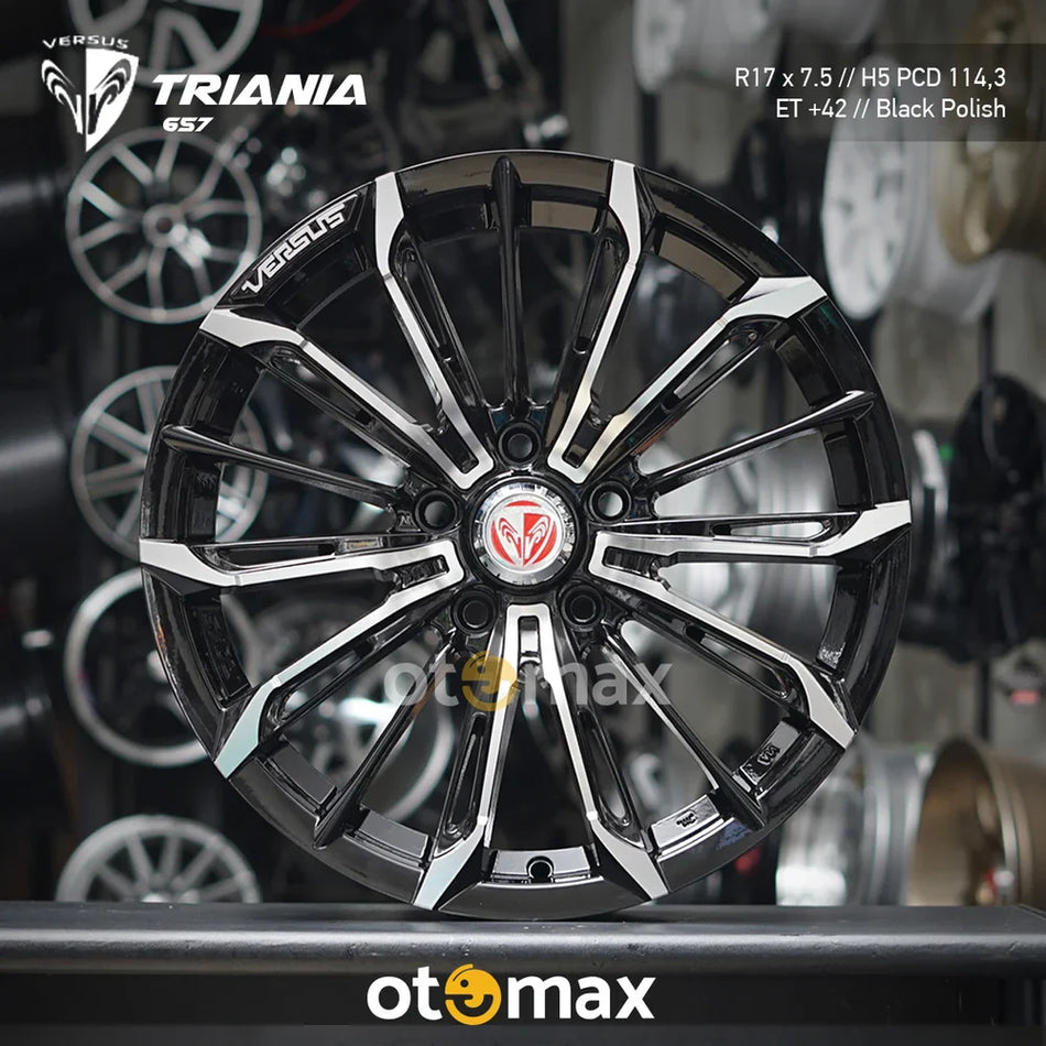 Velg Mobil Versus Triania 657 Ring 17 Hitam Polandia