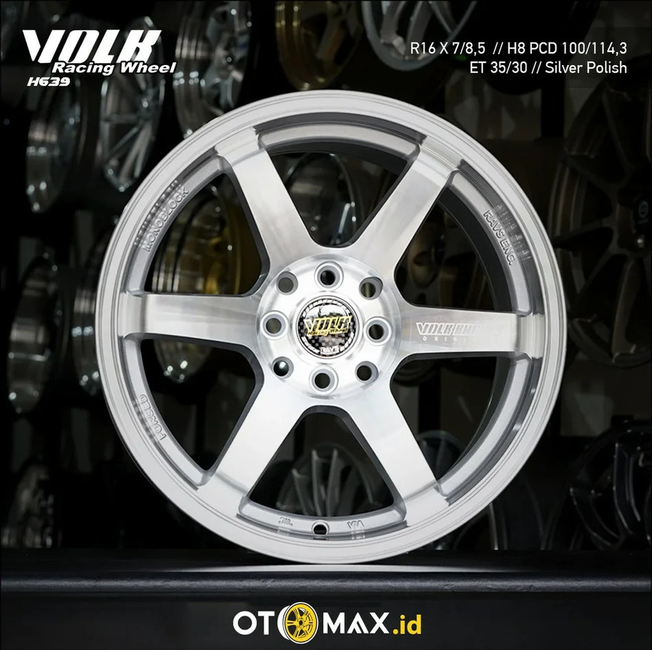 Velg Mobil Volk Racing H639 Ring 16 Silver Polish