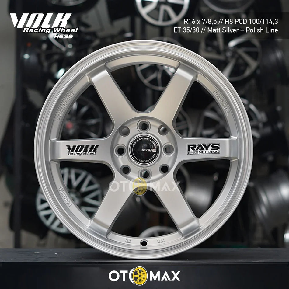 Velg Mobil Volk Racing Wheel Ring 16 Matt Silver Polish Line