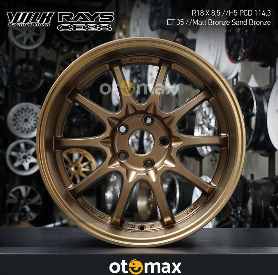 Velg Mobil Volk Rays CE28 1079 Ring 18 Matt Bronze Sand Bronze