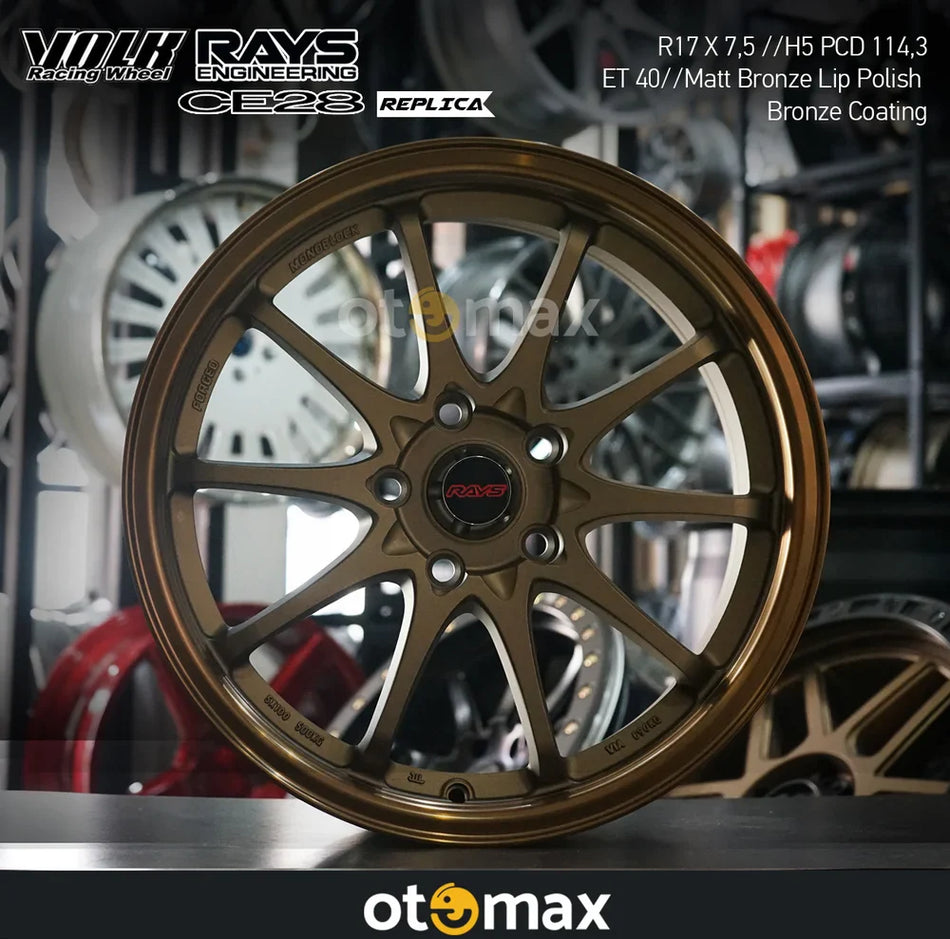 Velg Mobil Volk Rays CE28 13063 Ring 17 Matt Bronze Lip Polish Bronze Coating